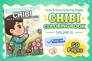 Chibi Printable Coloring Pages, a Person Illustration by ikarifq shop (Thumbnail 1 of 7)
