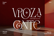 Vroza Conte - Elegant Modern Display, a Serif Font by Qweera Studio (Thumbnail 1 of 12)