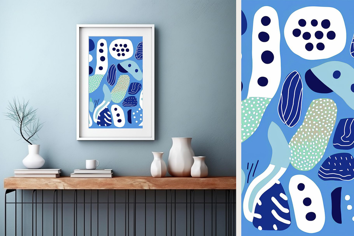 21 matisse blue wall art print, a Decorative Illustration by ARTOZEN DIGITAL (Photo 15 of 17)
