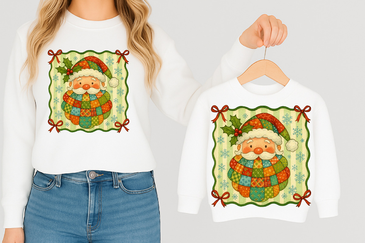 Vintage Santa Claus Face Patchwork P, an Illustration by Libby Wishes (Photo 8 of 8)