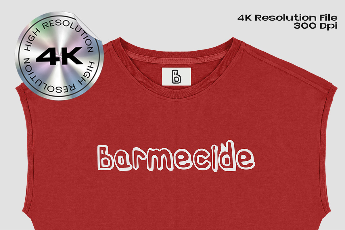 CROPPED TOP SLEEVLESS T-SHIRT MOCKUP, a Shirt Mockup by Barmecide Mockup Studio (Photo 2 of 3)