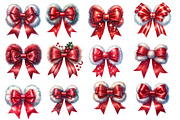 Red Coquette Christmas Bow Bundle, an Illustration by Designworld (Thumbnail 2 of 5)