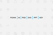 50 Shopping Outline Icons, an Outline Icon by Abert (Thumbnail 2 of 3)