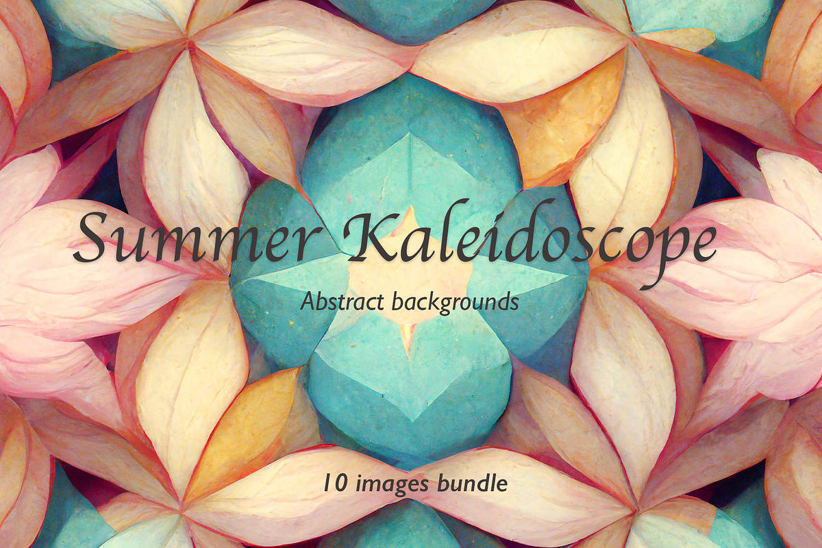 Summer kaleidoscope background set, a Texture Graphic by Olha Klein (Photo 1 of 6)