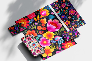 Mexican Floral Pattern. 25 Bundle