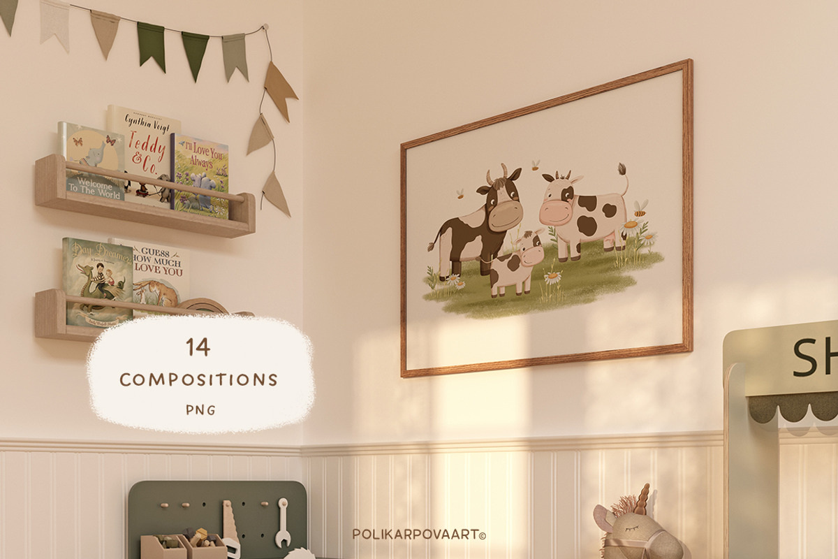 Family Farm animals baby collection, an Animal Illustration by polikarpovaart (Photo 3 of 14)