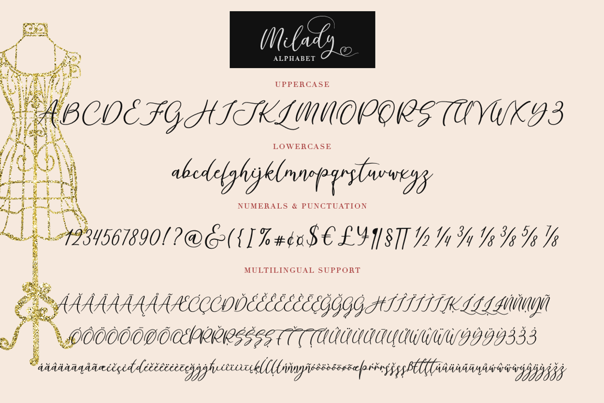 Milady, a Script Font by Larin Type Co. (Photo 10 of 11)