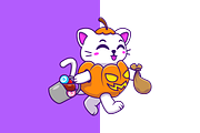 Cute Cat Pumpkin Halloween, an Animal Illustration by Artstorystudio (Thumbnail 2 of 3)