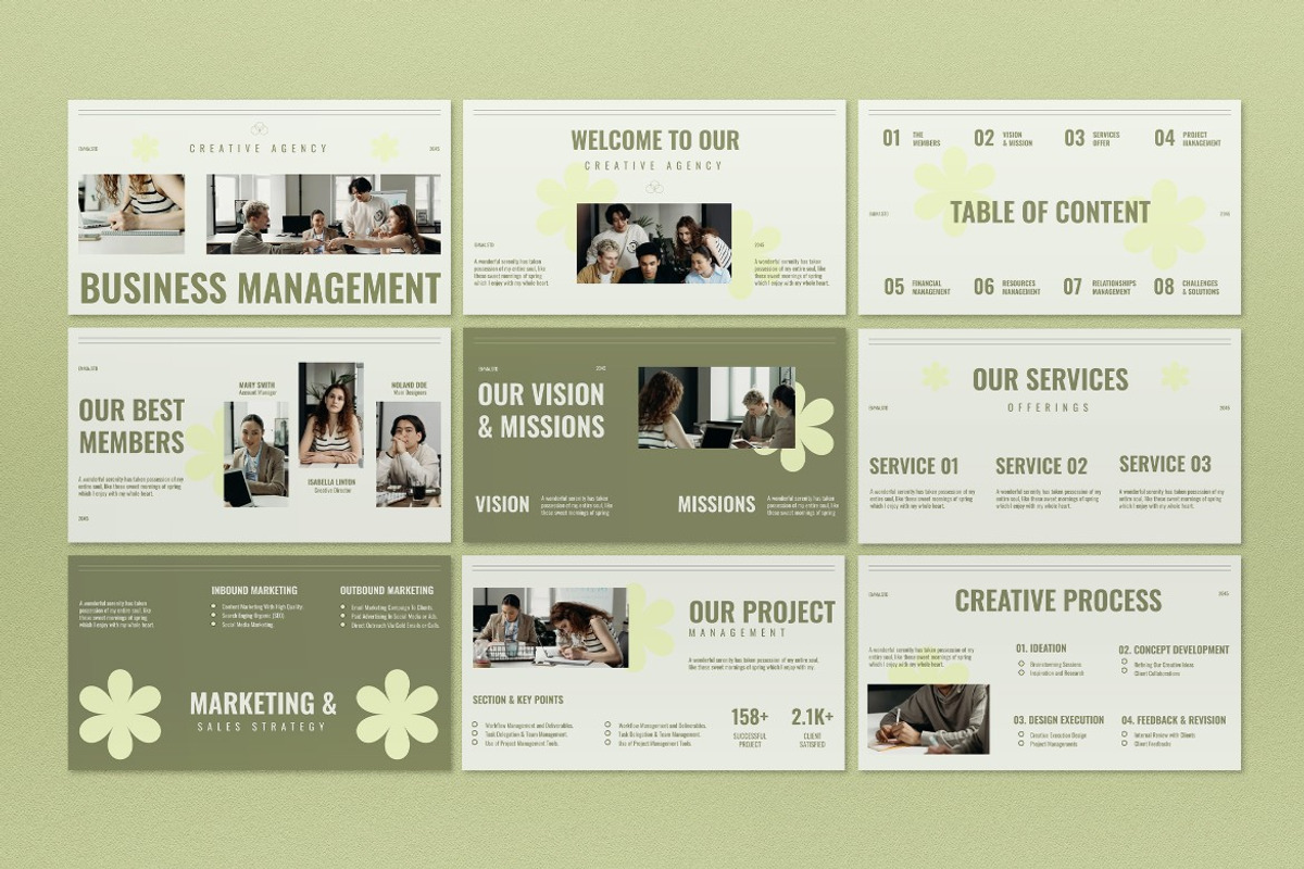 Cream Business Management PPT, a Presentation Template by graphicook (Photo 2 of 4)