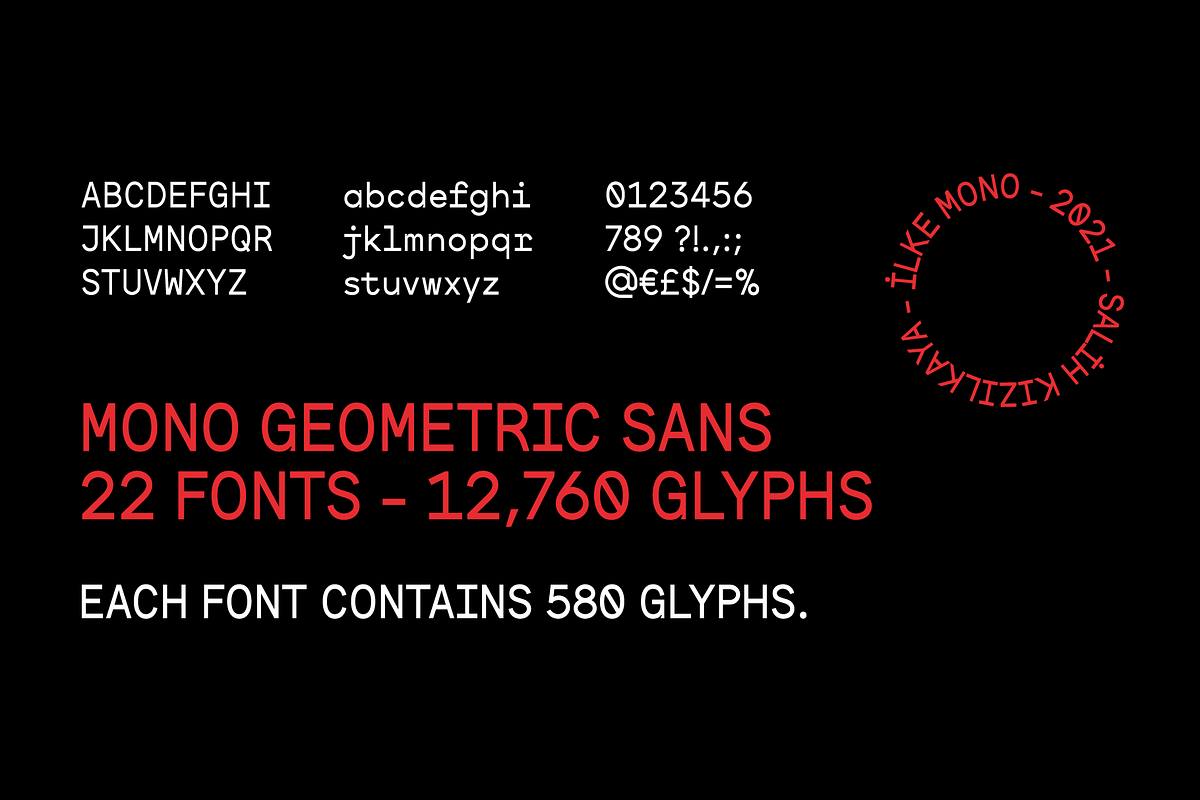SK Ilke Mono, a Sans Serif Font by Salih Kizilkaya (Photo 3 of 15)