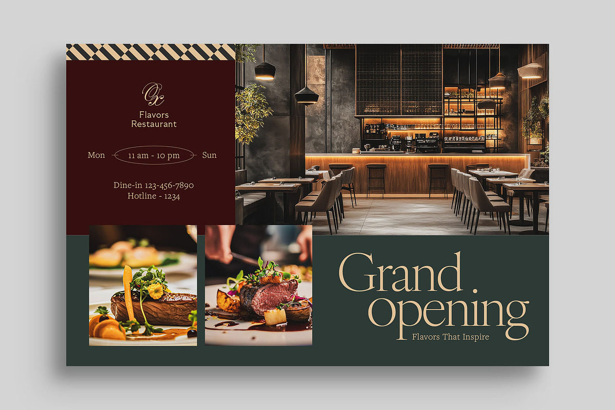 Restaurant Postcard Template, a Card Template by BrandPacks (Photo 2 of 5)