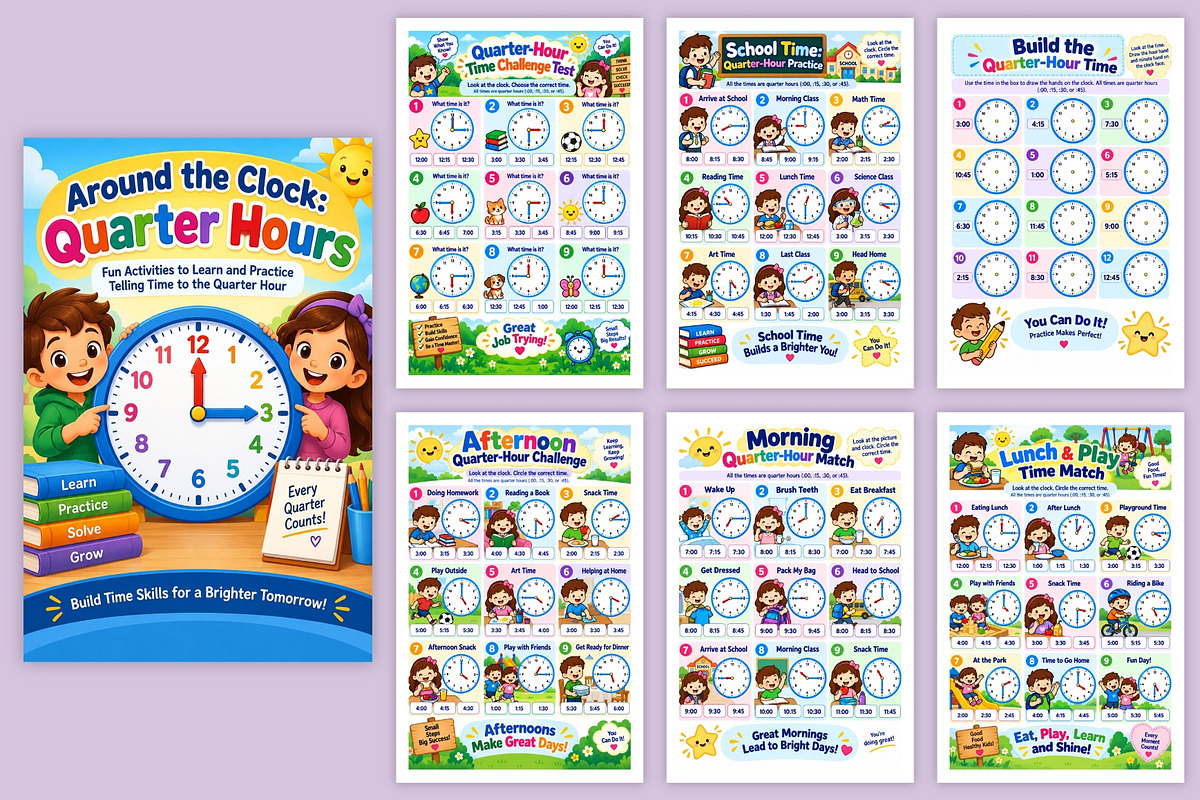 Around the Clock: Quarter Hours, a Stationery Template by Designmela01 (Photo 5 of 6)