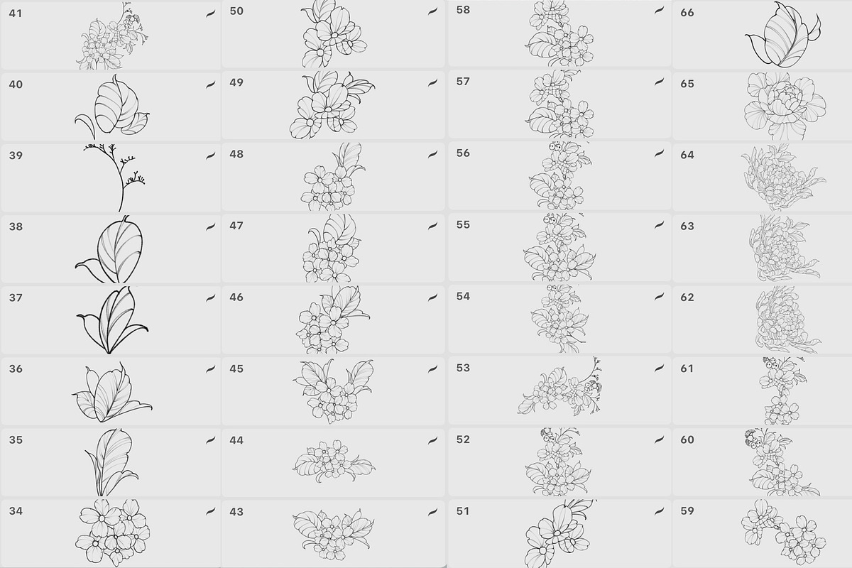 Procreate flower stamp, a Brush Add-On by AnnaPolitmerskaja (Photo 3 of 4)