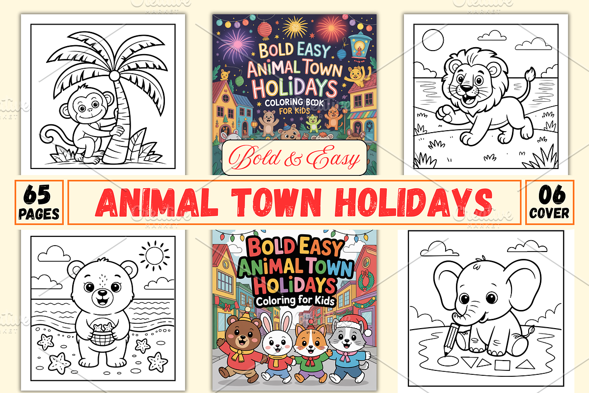 Bold & Easy Animal Town Holidays, an Animal Illustration by Ink Gallery (Photo 1 of 3)