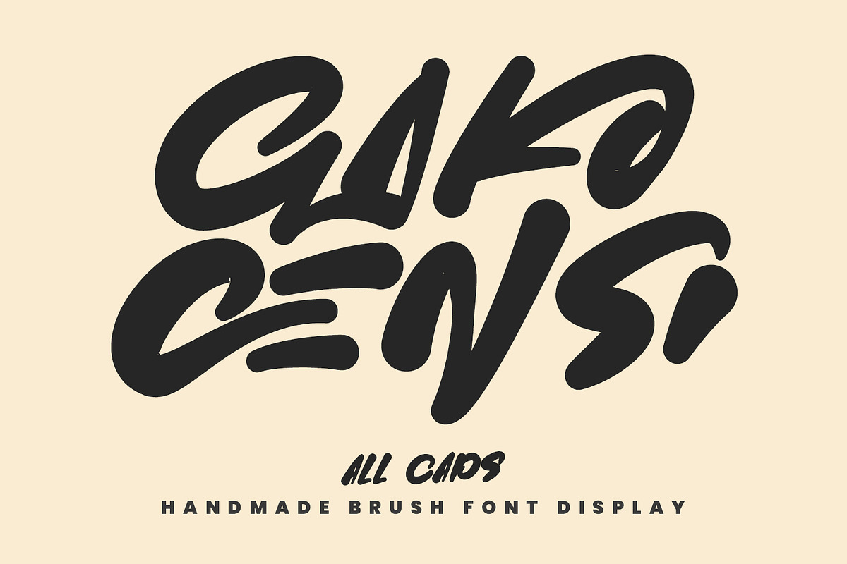Gako Censi Handmade Brush Font, a Handwritten Font by Maulana Creative (Photo 1 of 8)