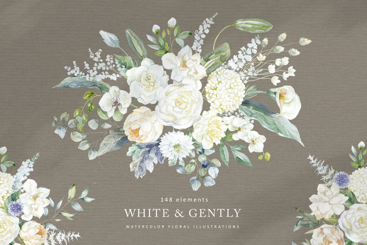 White & Gently Wedding Collection., a Seasonal Illustration by Designwork (Photo 1 of 22)