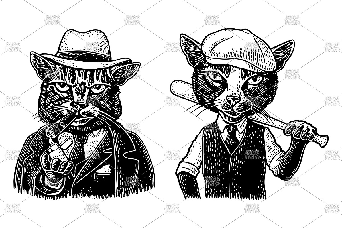 Set person mafia Don, capo, soldier, an Animal Illustration by MoreVector (Photo 3 of 3)