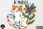 Be Yourself Funny Cat PNG, an Illustration by DreamCafeArt (Thumbnail 1 of 6)