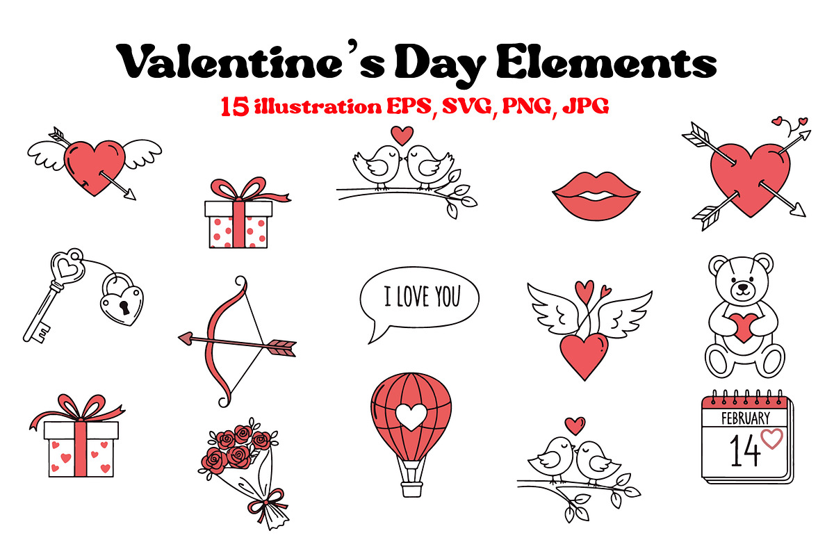 Valentine’s Day Clipart Bundle, a Decorative Illustration by T-shirt Pond (Photo 1 of 7)