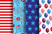 Seamless American Party Patterns, a Pattern Graphic by Iryna Denysova (Thumbnail 5 of 13)