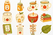 Cozy Apple Clipart Harvest Season, a Food Illustration by SugarCloudStudioArt (Thumbnail 5 of 6)