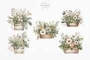 Watercolor Rustic Planters, a Decorative Illustration by The Twin Lakes Studio (Thumbnail 3 of 5)