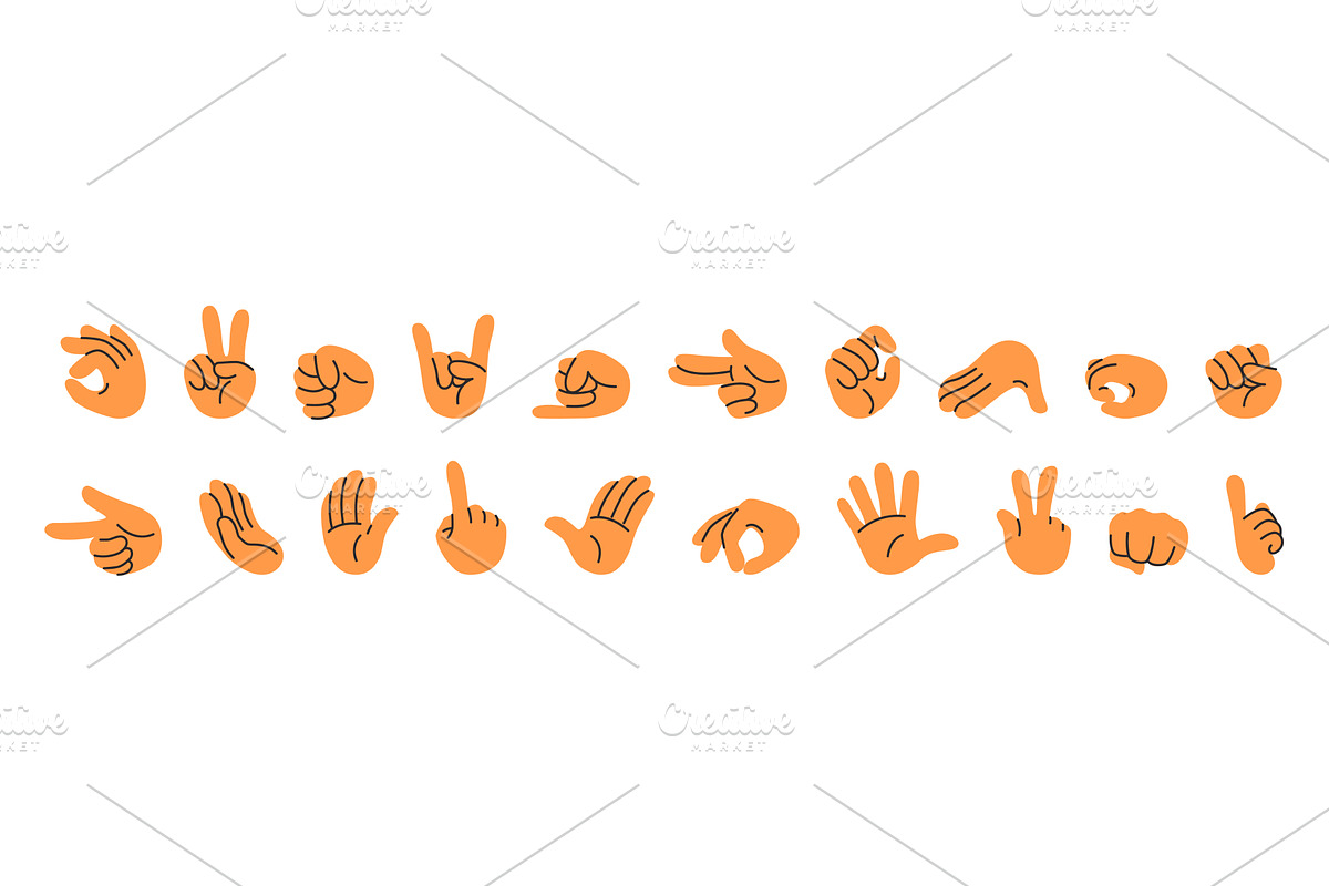 Doodle hands gestures. Hand signs, a Technology Illustration by winwin.art