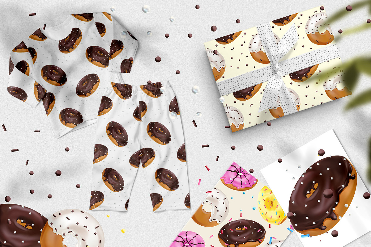 Sweet Donuts+Seamless Patterns, a Decorative Illustration by Usis (Photo 6 of 7)