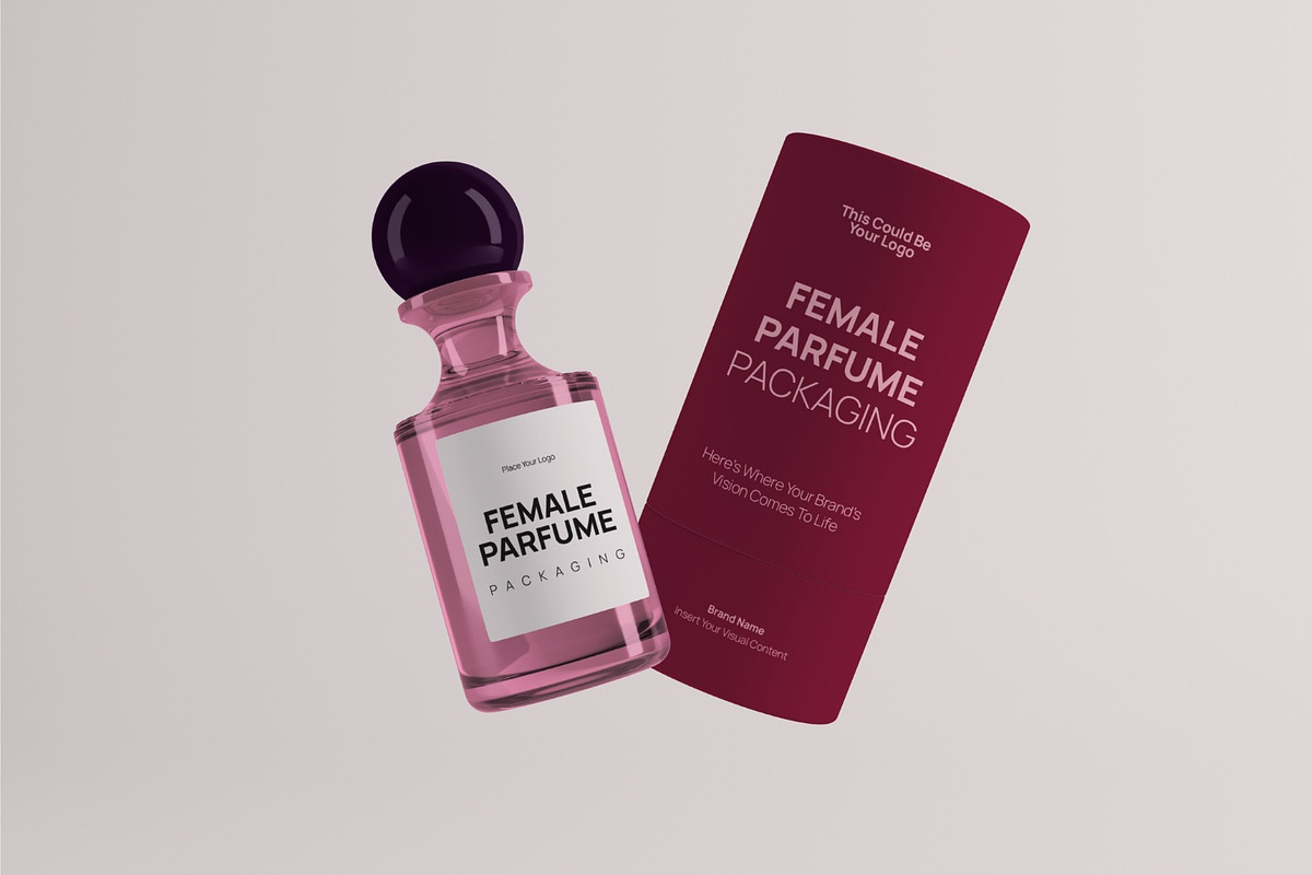 Female Perfume Packaging Mockup, a Packaging Mockup by graphicook (Photo 4 of 4)