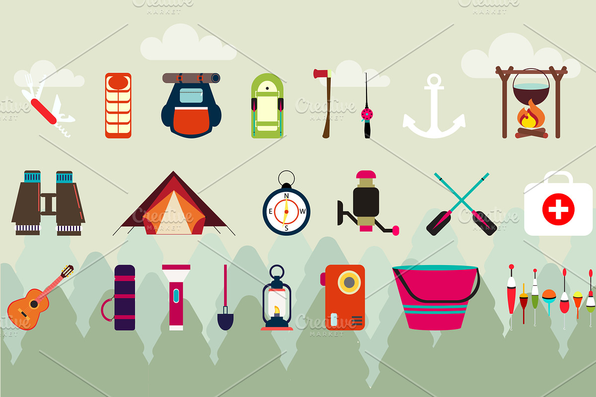 Big set for fishing and camping., an Icon by moto_cat (Photo 2 of 4)