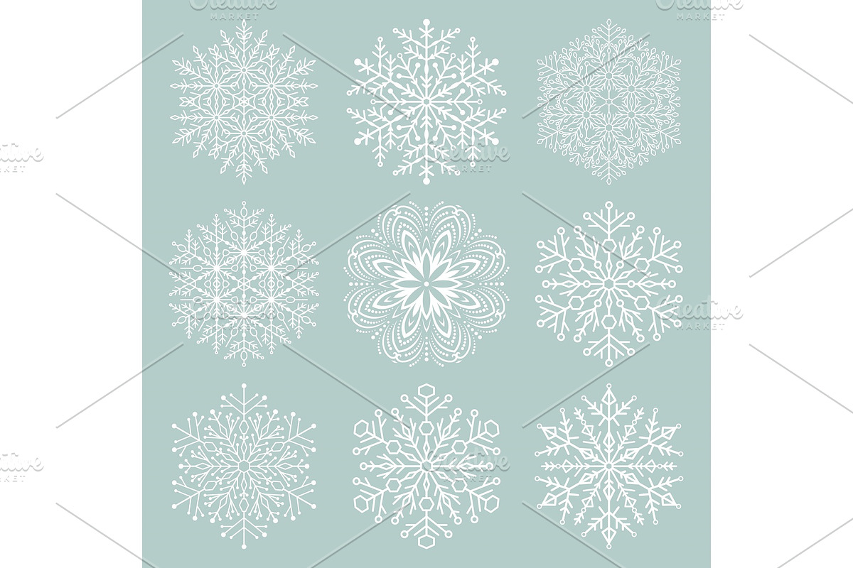 Set of Vector Snowflakes, a Texture Graphic by FineArtStudio (Photo 1 of 3)