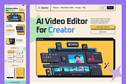 Video Editor Web Landing Page, a Landing Page Template by UICreative (Thumbnail 2 of 4)