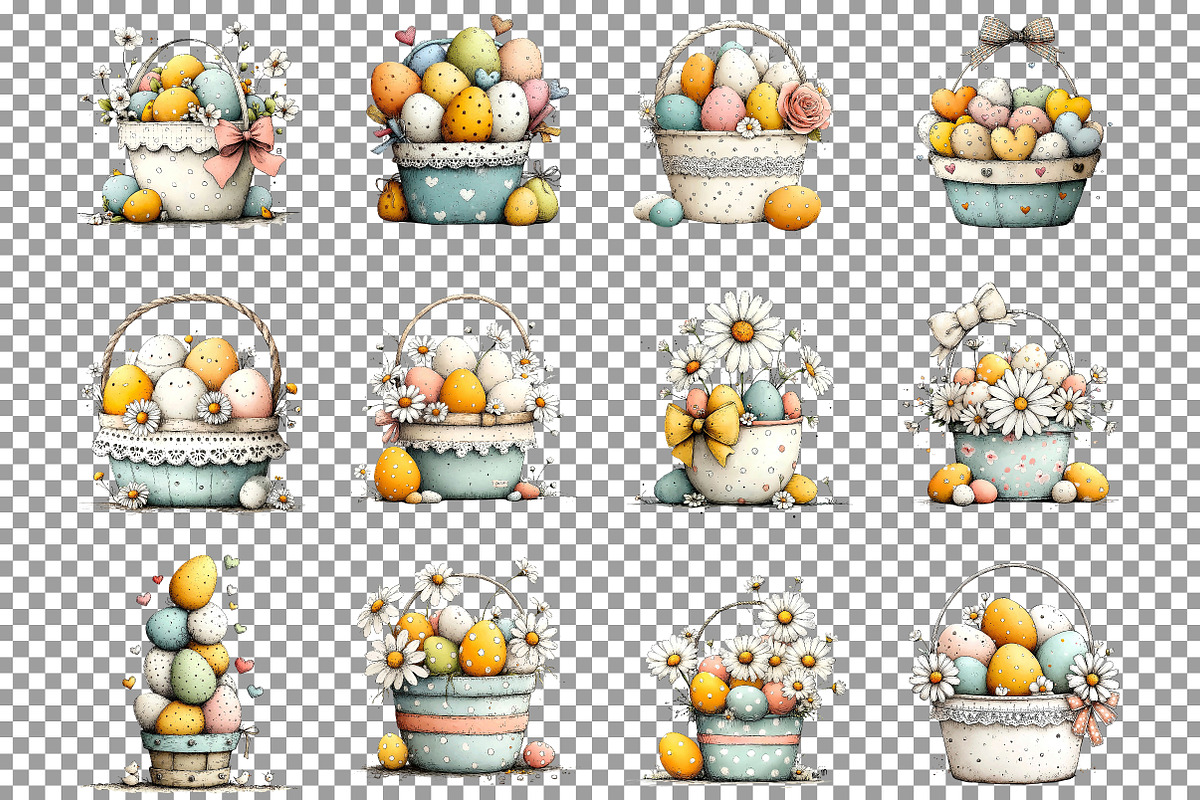 Funny Easter Basket Clipart, an Illustration by Sublimation Artist (Photo 5 of 7)