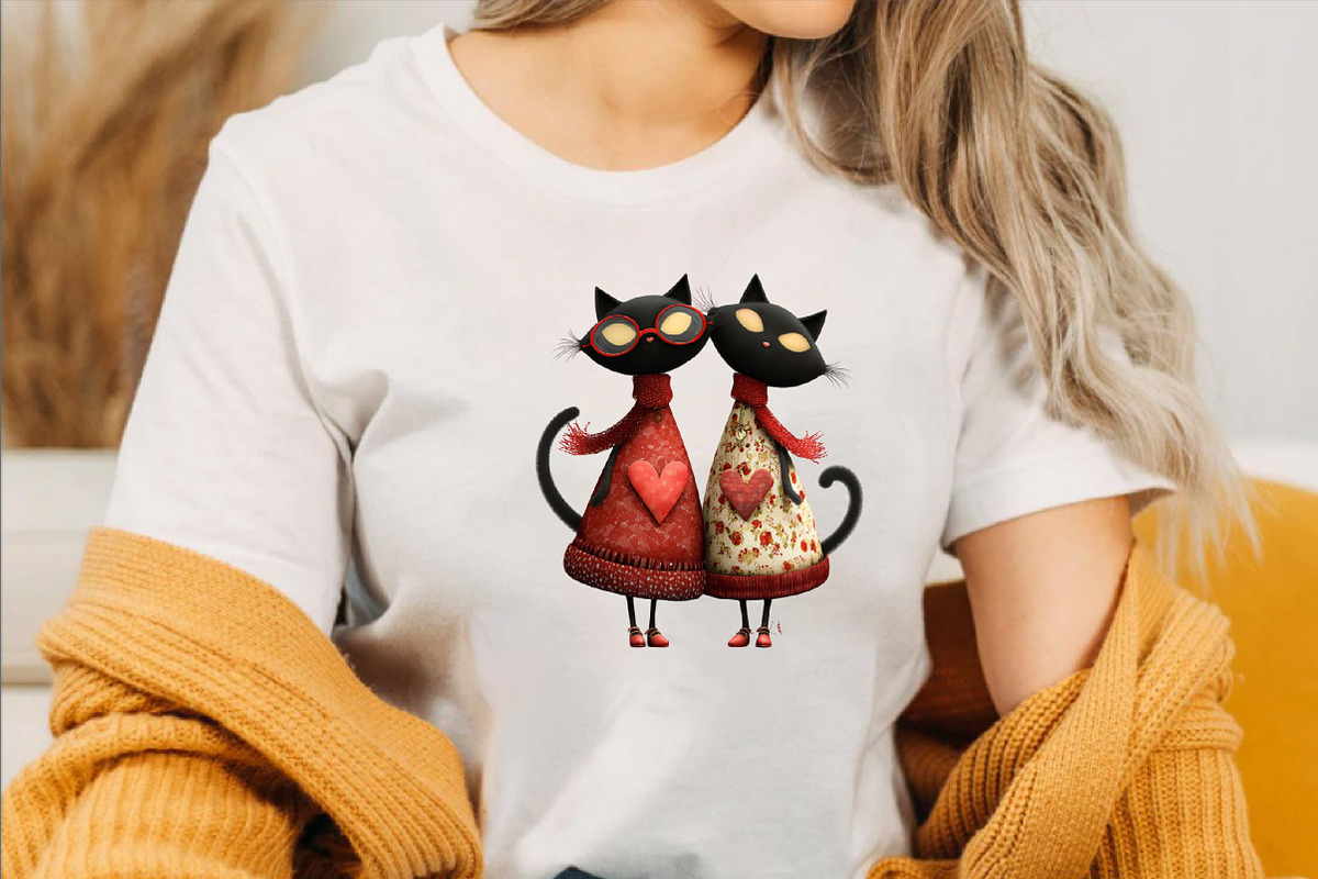 Quirky Valentines Cats Clipart  Bund, an Illustration by SVGArt (Photo 5 of 8)