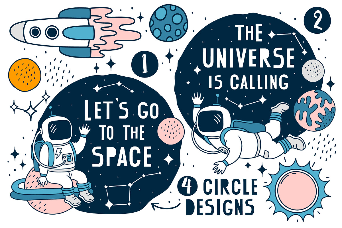 Space illustrations & patterns, an Illustration by Nastya Tkachova (Photo 4 of 9)