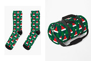 Santa Hats and Christmas trees, a Pattern Graphic by Evgeniya Dzhumm (Thumbnail 3 of 4)