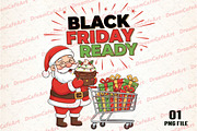 Black Friday Ready Santa PNG, an Illustration by DreamCafeArt (Thumbnail 1 of 4)