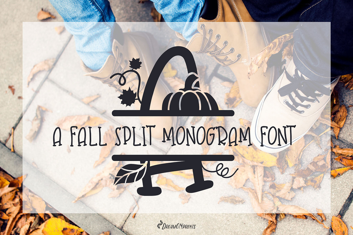 Fall Leaves - Split Monogram Font