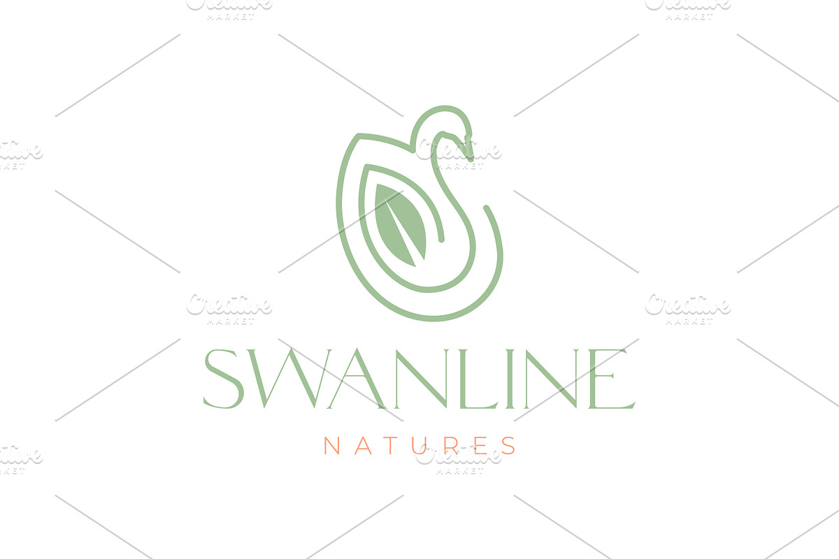 swan goose bird swimming leaves icon, a Branding & Logo Template by devastd