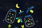 Watercolor Firefly Clipart, an Animal Illustration by DigitalArtsi (Thumbnail 3 of 4)