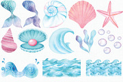 Watercolor Mermaid Tails Clipart Set, an Illustration by CropUp Creative (Thumbnail 3 of 4)