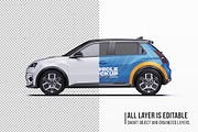 Retro Electric Hatchback Mockup Set, an Advertising Mockup by Halal Graphic Studio (Thumbnail 5 of 16)