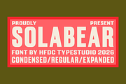 Solabear Condensed Regular Expanded, a Sans Serif Font by 24Design Studios (Thumbnail 1 of 9)