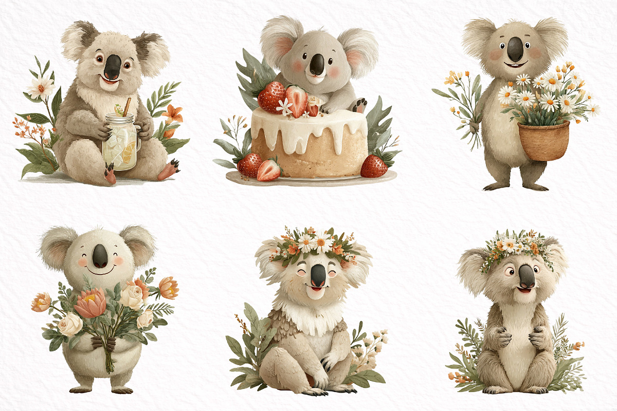 Whimsical Summer Teddy Bear Clipart, an Illustration by DreamArtGraphic (Photo 3 of 8)