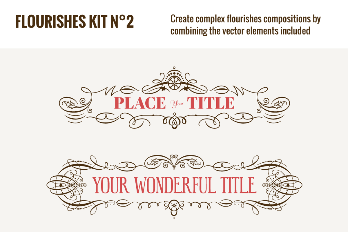 Flourishes Vector Kit N°2, an Illustration by Webalys (Photo 1 of 5)