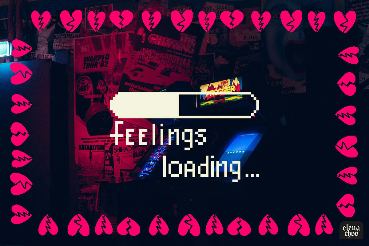 Noir Valentine punk pixel doodles, an Object Graphic by Elena Choo (Photo 7 of 13)