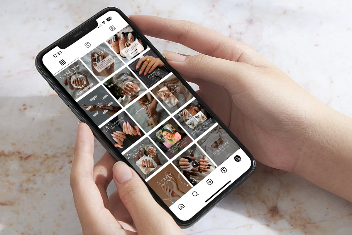 Nail Tech Instagram Templates Canva, a Social Media Template by DesignsbyMariaStudio (Photo 5 of 9)