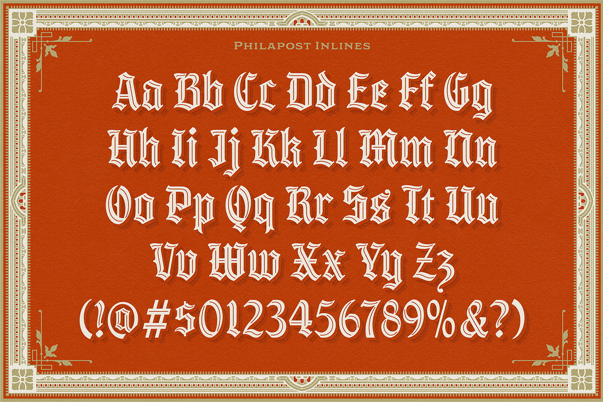 NS Philapost Inlines, a Blackletter Font by Novisouldado (Photo 2 of 8)