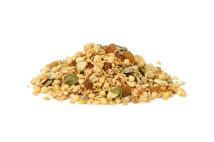 bunch of oatmeal crunches with raisins, pumpkin seeds and sunflo, a Photo by ndanko