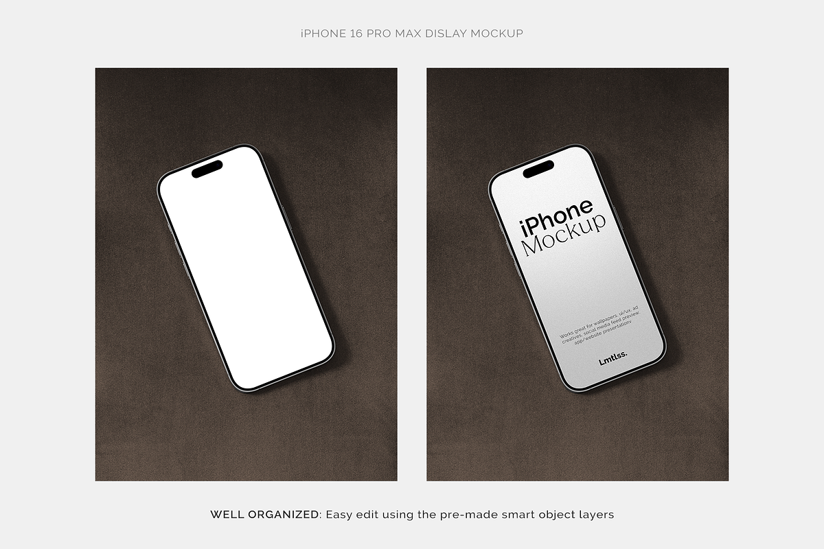 iPhone 16 Pro Max - 6 Mockup Scenes, an iPhone Mockup by Limitless Design (Photo 4 of 9)